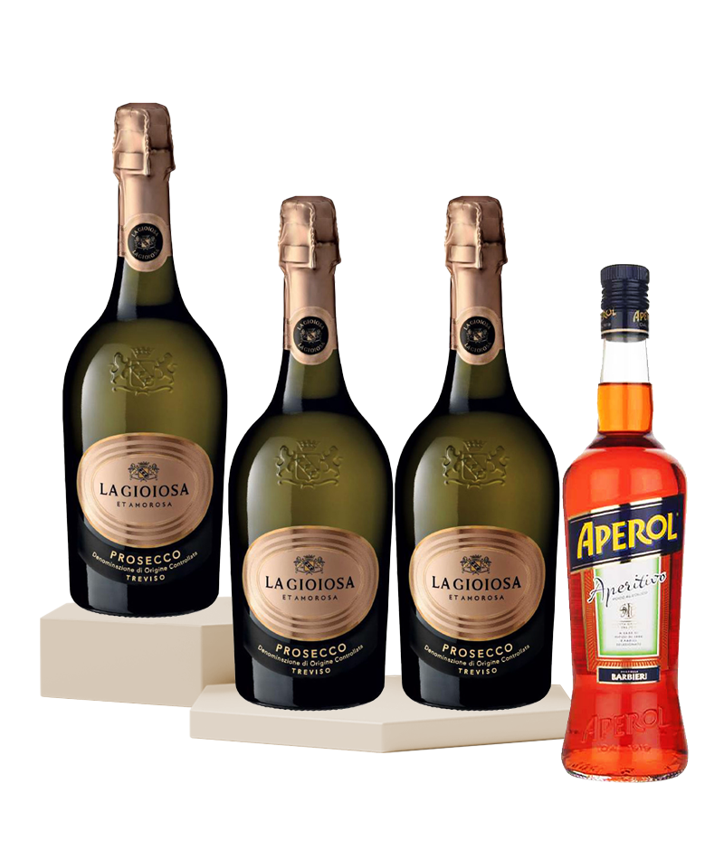 Aperol Spritz Bundle: 3x La Gioiosa Prosecco and 1x Aperol 1 Litre