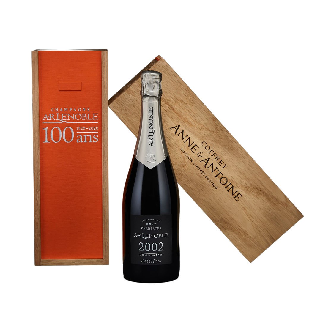 2002 A. R. Lenoble Champagne Blanc de Blancs Brut Grand Cru - 100th Anniversary Collection Rare Wooden Box