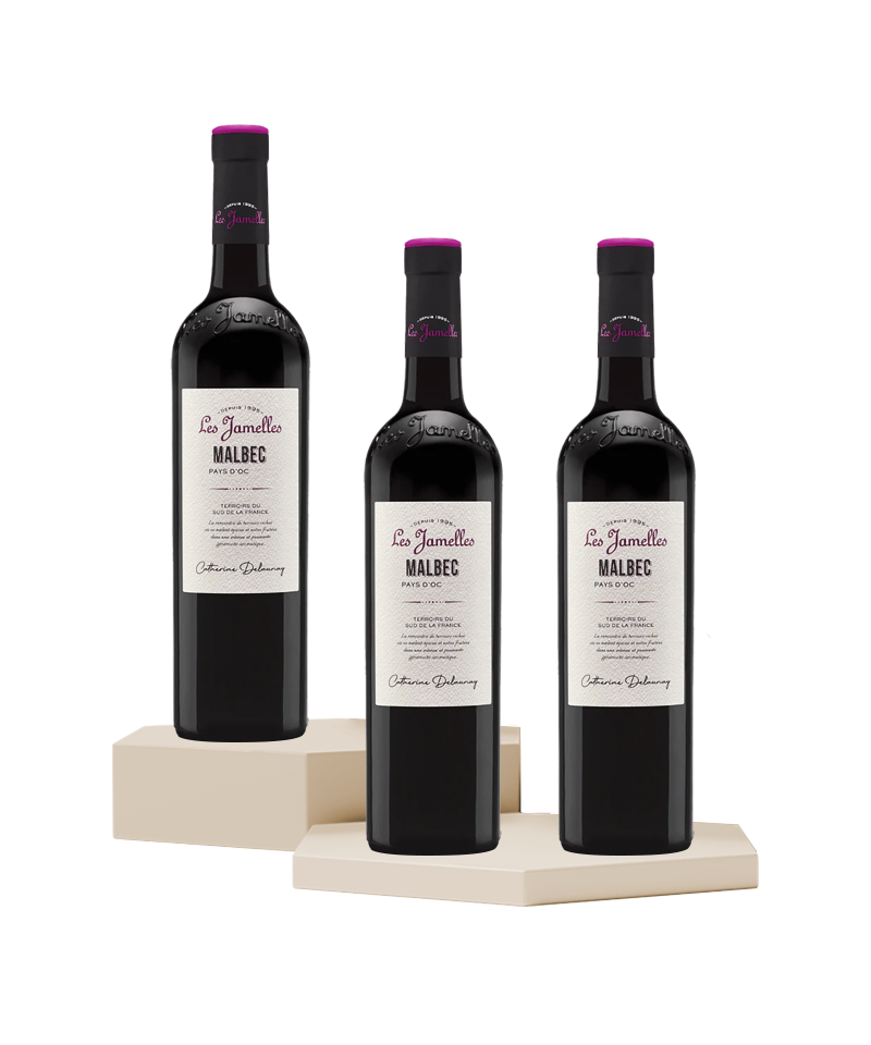 Les Jamelles Malbec Vin de Pays d'Oc - Pack of 3